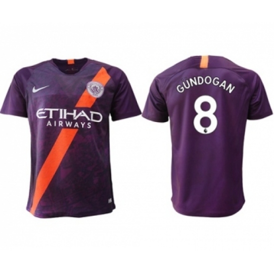 Manchester City #8 Gundogan Third Soccer Club Jersey