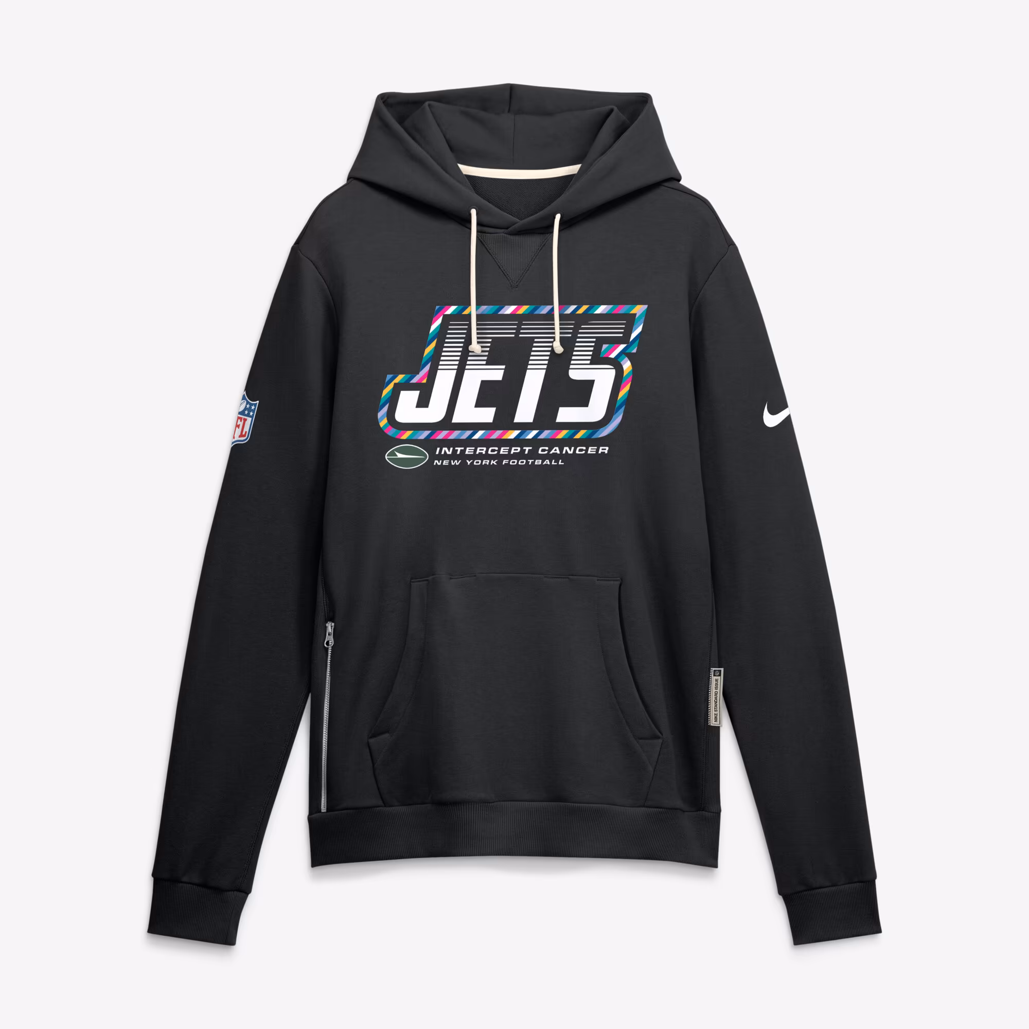 Men's New York Jets Nike Black 2026 NFL Crucial Catch Sideline Standard Issue Dri-FIT Pullover Hoodie - Ujersey