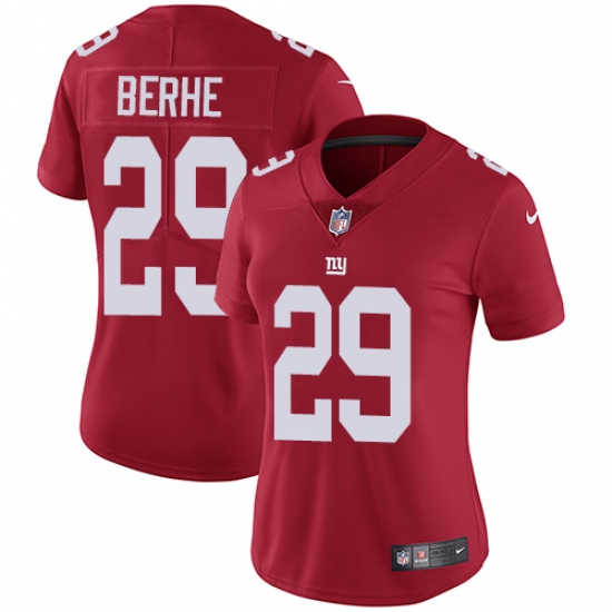 Women's Nike New York Giants #29 Nat Berhe Red Alternate Vapor Untouchable Limited Player NFL Jersey - Ujersey