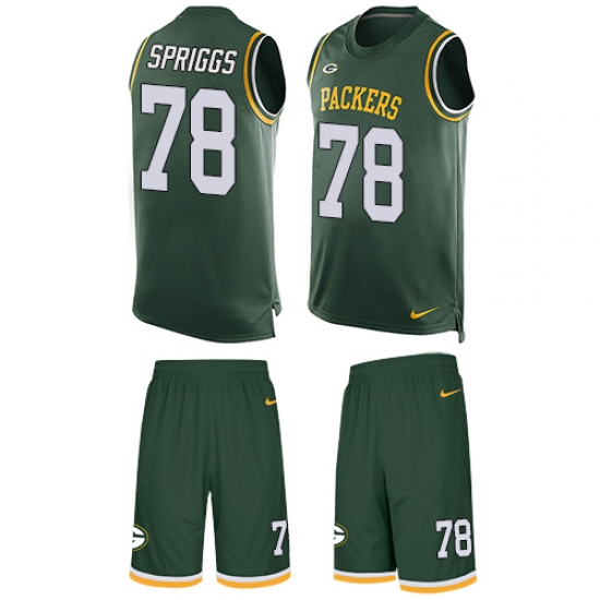 Men's Nike Green Bay Packers #78 Jason Spriggs Limited Green Tank Top Suit NFL Jersey - Ujersey