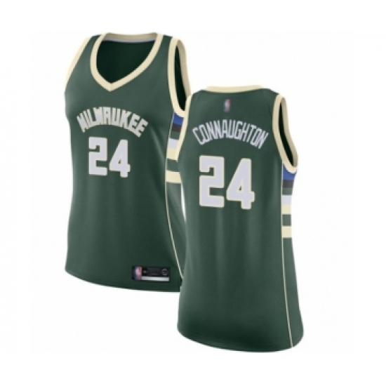 Women's Milwaukee Bucks #24 Pat Connaughton Swingman Green Basketball Jersey - Icon Edition