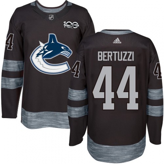 Men's Adidas Vancouver Canucks #44 Todd Bertuzzi Authentic Black 1917-2017 100th Anniversary NHL Jersey
