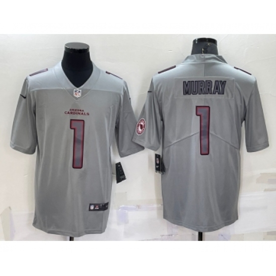 Men's Arizona Cardinals Kyler Murray LOGO Grey Atmosphere Fashion 2022 Vapor Untouchable Stitched Nike Limited Jersey - Ujersey