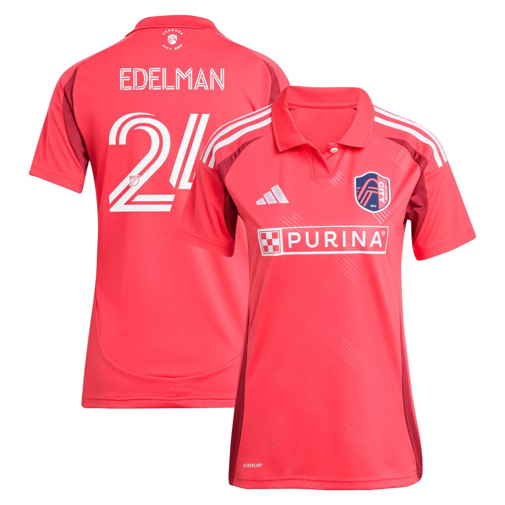 Women's St. Louis CITY SC Daniel Edelman adidas Red 2025 Forever CITY Red Replica Jersey - Ujersey