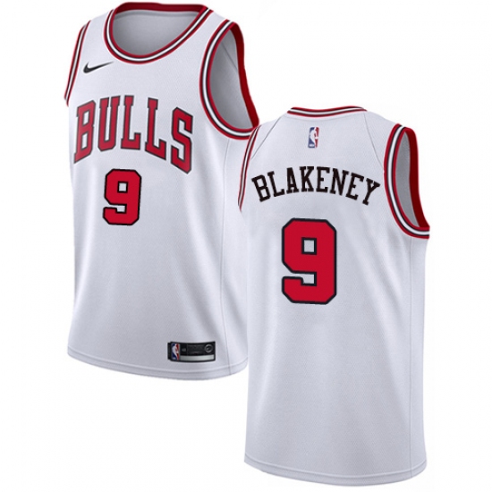 Women's Nike Chicago Bulls #9 Antonio Blakeney Swingman White NBA Jersey - Association Edition - Ujersey