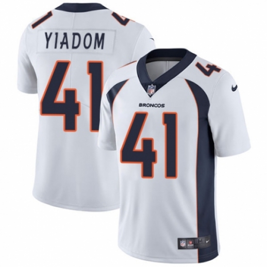 Men's Nike Denver Broncos #41 Isaac Yiadom White Vapor Untouchable Limited Player NFL Jersey - Ujersey