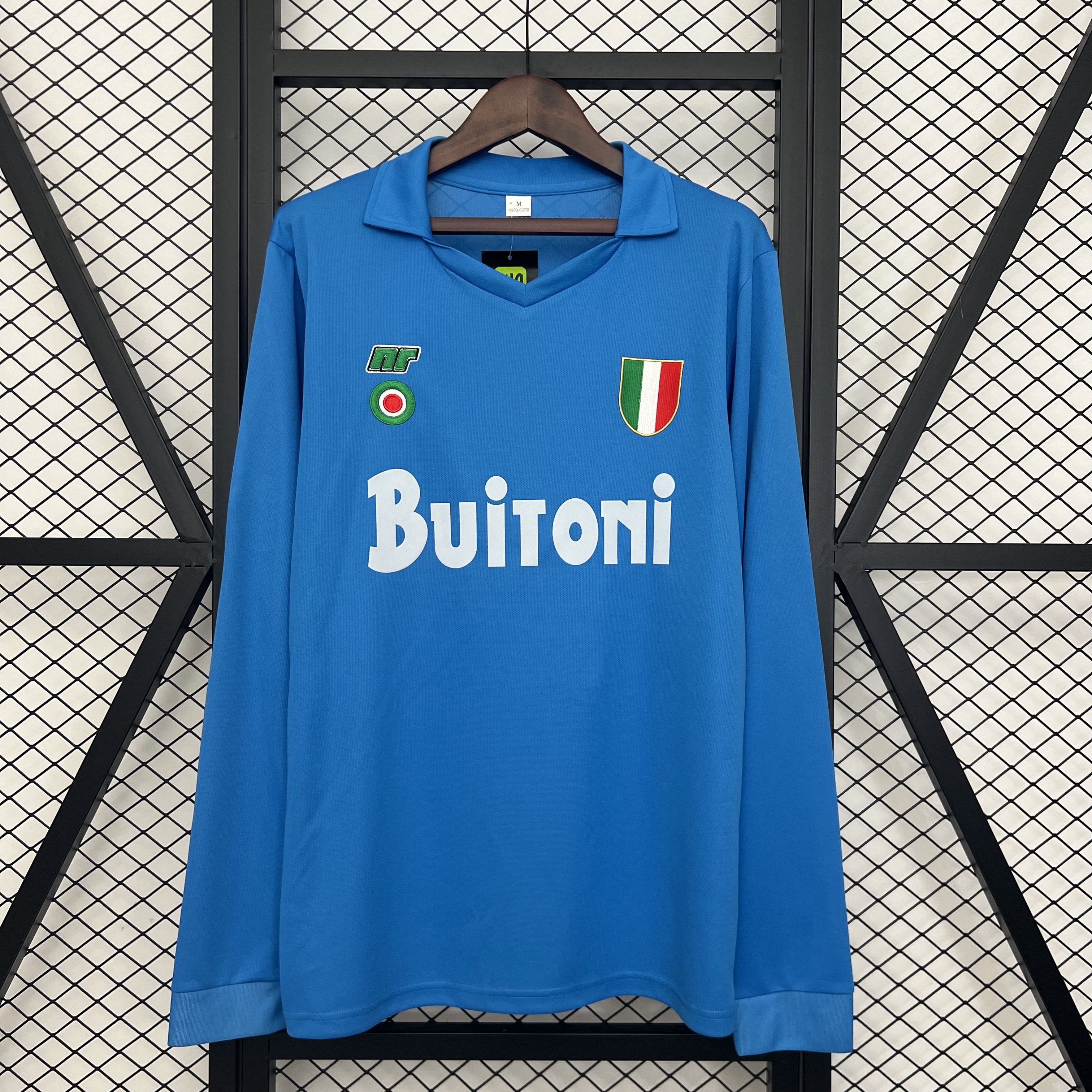 Napoli Retro Soccer Jersey Home Long Sleeve Custom Shirt 1987-88 - ujerseystore