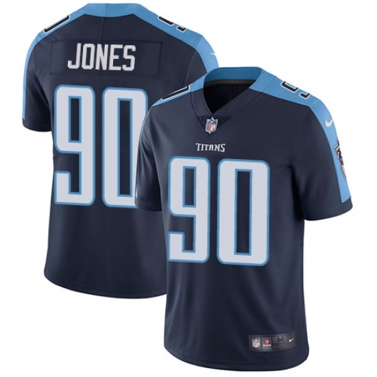 Men's Nike Tennessee Titans #90 DaQuan Jones Navy Blue Alternate Vapor Untouchable Limited Player NFL Jersey - Ujersey