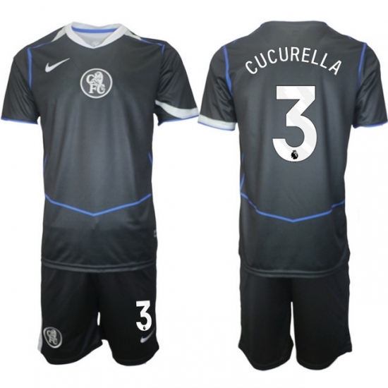 Men Chelsea 2026 Soccer Jerseys DarkGrey #3 CUCURELLA