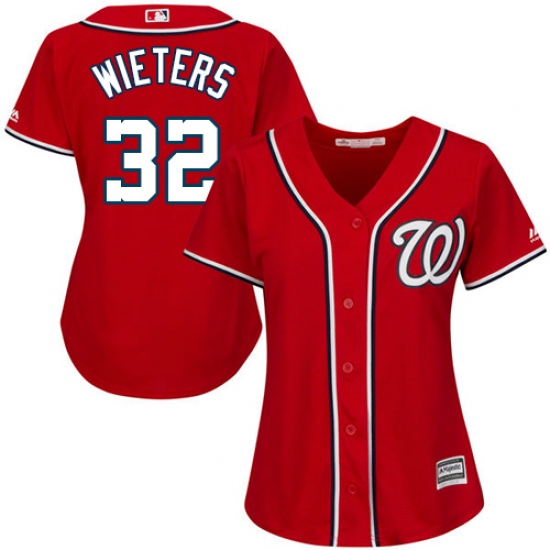Women's Majestic Washington Nationals #32 Matt Wieters Replica Red Alternate 1 Cool Base MLB Jersey - Ujersey