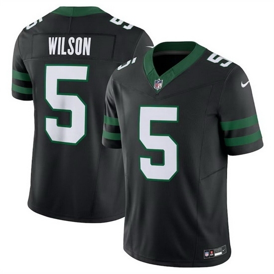 Youth New York Jets #5 Garrett Wilson Black 2024 F U S E Vapor Limited Stitched Jersey