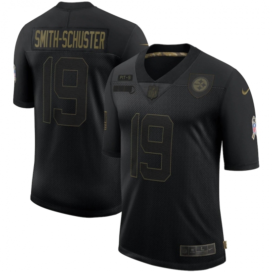 Men's Pittsburgh Steelers #19 JuJu Smith-Schuster Black Nike 2020 Salute To Service Limited Jersey - Ujersey