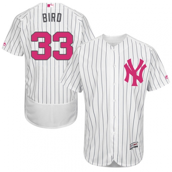 Men's Majestic New York Yankees #33 Greg Bird Authentic White 2016 Mother's Day Fashion Flex Base MLB Jersey - Ujersey