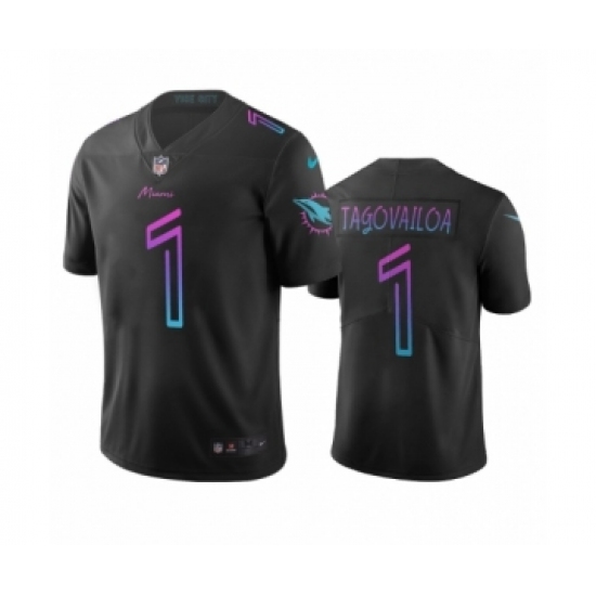 Miami Dolphins #1 Tua Tagovailoa Black City Edition Vapor Limited Jersey - Ujersey