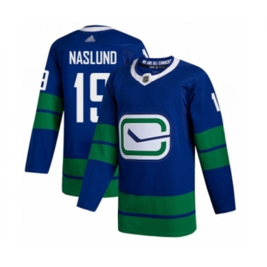 Men's Vancouver Canucks #19 Markus Naslund Authentic Royal Blue Alternate Hockey Jersey - Ujersey