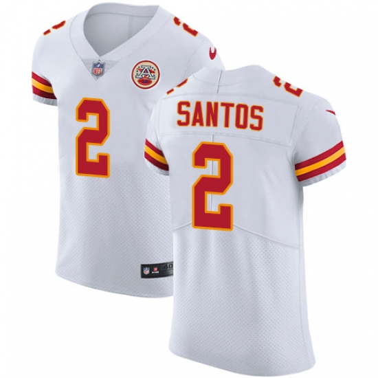 Men's Nike Kansas City Chiefs #2 Cairo Santos White Vapor Untouchable Elite Player NFL Jersey - Ujersey