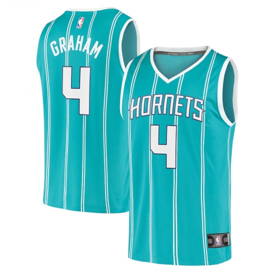Men's Charlotte Hornets #4 Devonte' Graham Fanatics Branded Teal 2020-21 Fast Break Replica Jersey - Ujersey