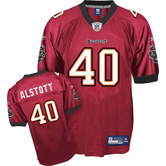 Reebok Tampa Bay Buccaneers #40 Mike Alstott Red Team Color Authentic Throwback NFL Jersey - Ujersey