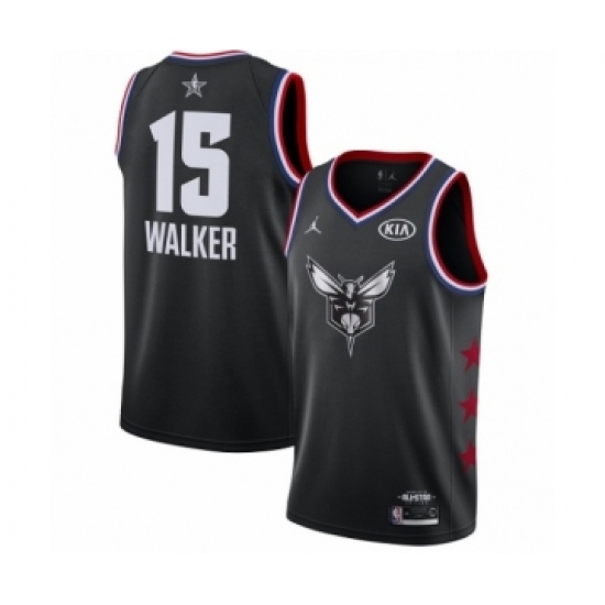 Women's Jordan Charlotte Hornets #15 Kemba Walker Swingman Black 2019 All-Star Game Basketball Jersey - Ujersey