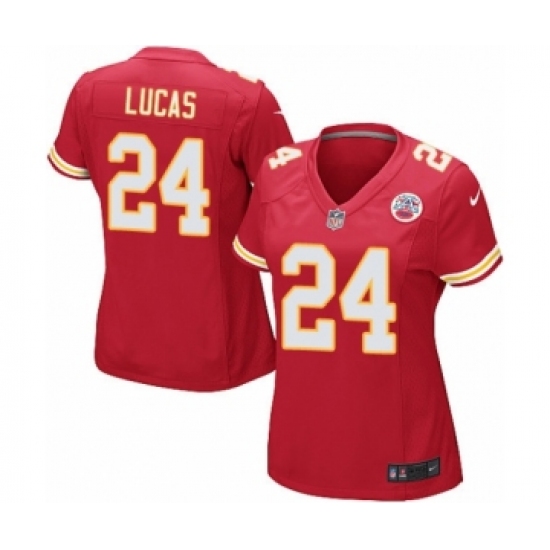 Women's Nike Kansas City Chiefs #24 Jordan Lucas Game Red Team Color NFL Jersey - Ujersey