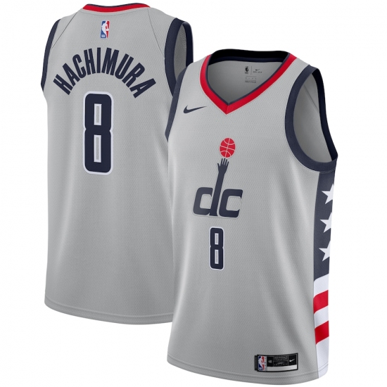 Men's Washington Wizards #8 Rui Hachimura Nike Gray 2020-21 Swingman Player Jersey - Ujersey