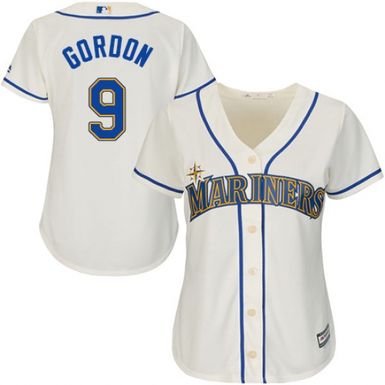 Women's Majestic Seattle Mariners #9 Dee Gordon Replica Cream Alternate Cool Base MLB Jersey - Ujersey