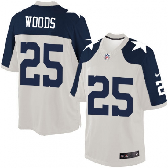 Men's Nike Dallas Cowboys #25 Xavier Woods Limited White Throwback Alternate NFL Jersey - Ujersey