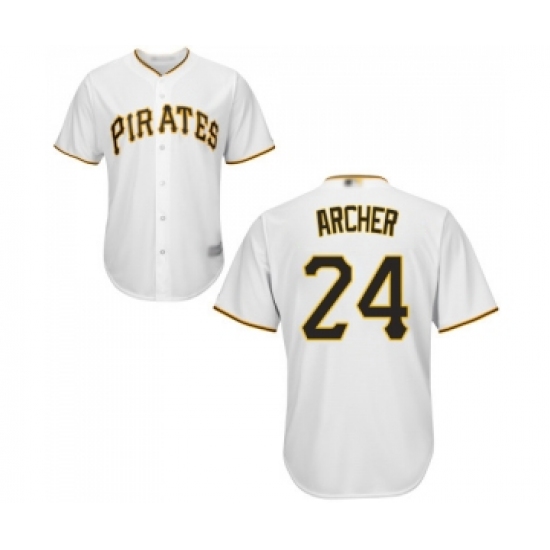 Youth Pittsburgh Pirates #24 Chris Archer Replica White Home Cool Base Baseball Jersey - Ujersey