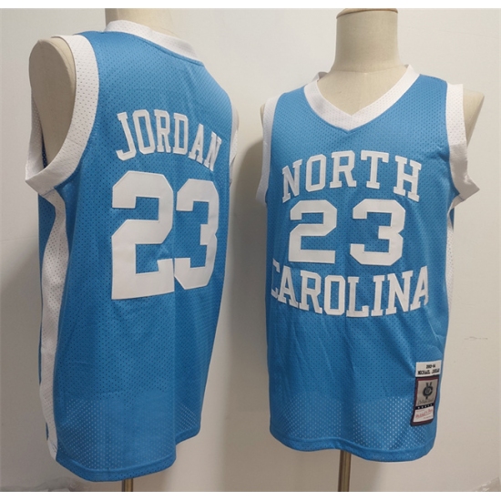Men's North Carolina Tar Heels #23 Michael Jordan Light Blue Throwback Stitched Jersey - Ujersey
