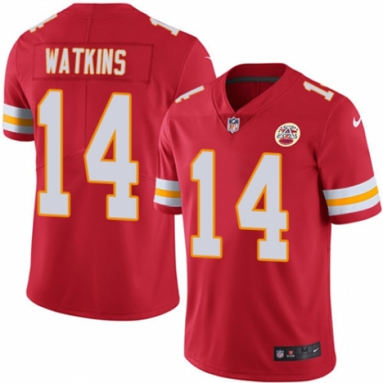 Youth Nike Kansas City Chiefs #14 Sammy Watkins Red Team Color Vapor Untouchable Limited Player NFL Jersey - Ujersey