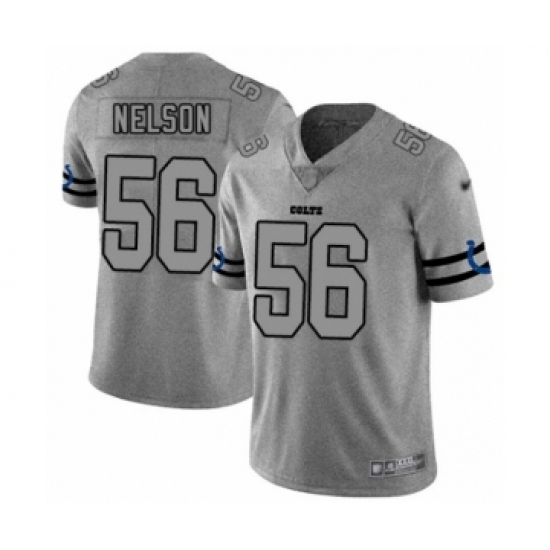 Men's Indianapolis Colts #56 Quenton Nelson Limited Gray Team Logo Gridiron Football Jersey - Ujersey