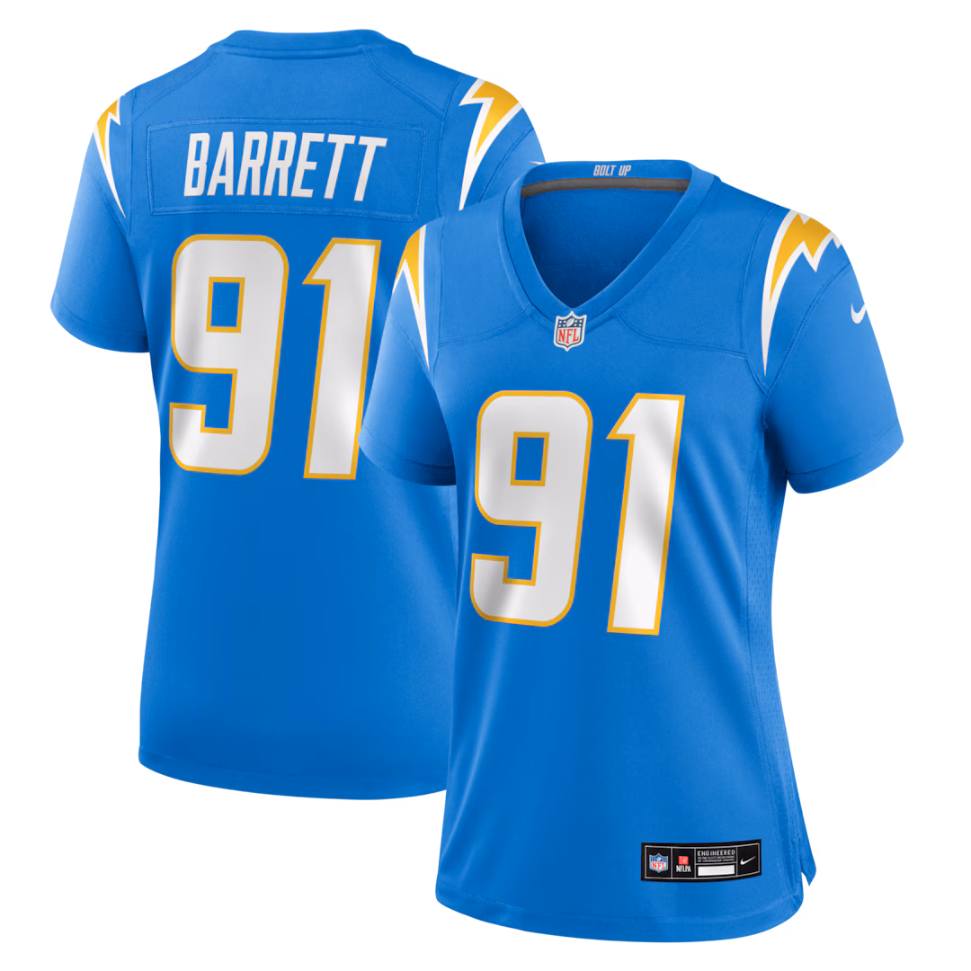 Women's Los Angeles Chargers Nick Barrett Nike Powder Blue Team Game Jersey - Ujersey