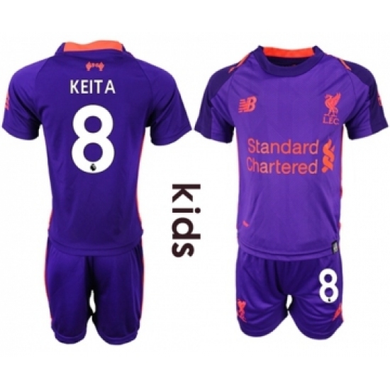 Liverpool #8 Keita Away Kid Soccer Club Jersey