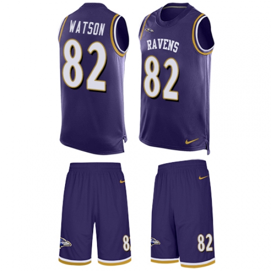Men's Nike Baltimore Ravens #82 Benjamin Watson Limited Purple Tank Top Suit NFL Jersey - Ujersey