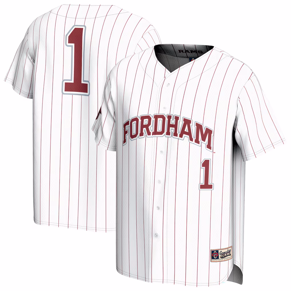 Unisex GameDay Greats White Fordham Rams Lightweight Collegiate Baseball Fashion Jersey