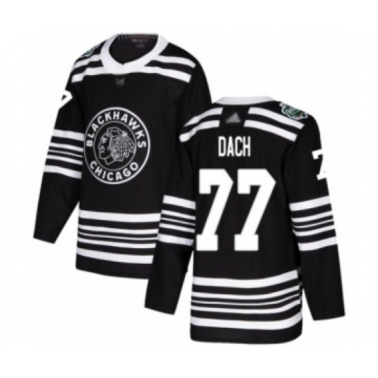 Youth Chicago Blackhawks #77 Kirby Dach Authentic Black 2019 Winter Classic Hockey Jersey - Ujersey