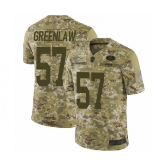 Youth San Francisco 49ers #57 Dre Greenlaw Limited Camo 2018 Salute to Service Football Jersey - Ujersey