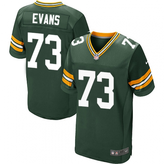 Men's Nike Green Bay Packers #73 Jahri Evans Elite Green Team Color NFL Jersey - Ujersey
