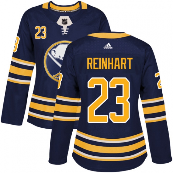Women's Adidas Buffalo Sabres #23 Sam Reinhart Authentic Navy Blue Home NHL Jersey