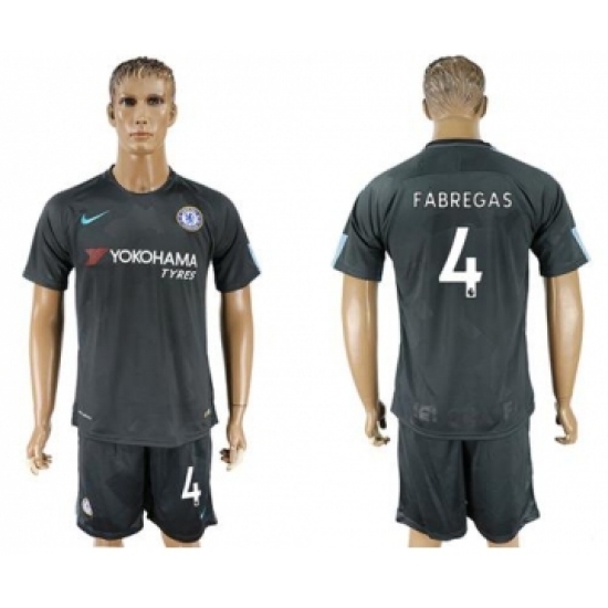 Chelsea #4 Fabregas Black Soccer Club Jersey