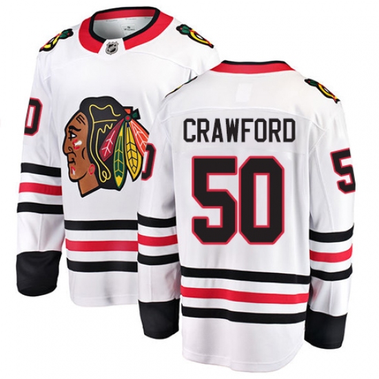 Men's Chicago Blackhawks #50 Corey Crawford Fanatics Branded White Away Breakaway NHL Jersey - Ujersey