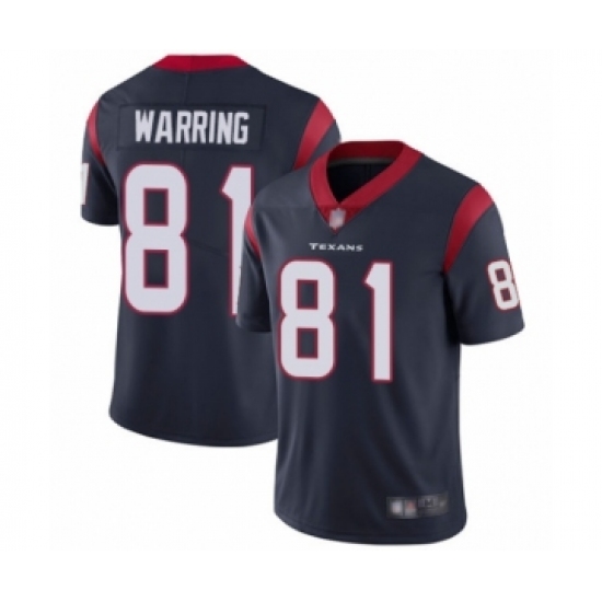 Men's Houston Texans #81 Kahale Warring Navy Blue Team Color Vapor Untouchable Limited Player Football Jersey - Ujersey