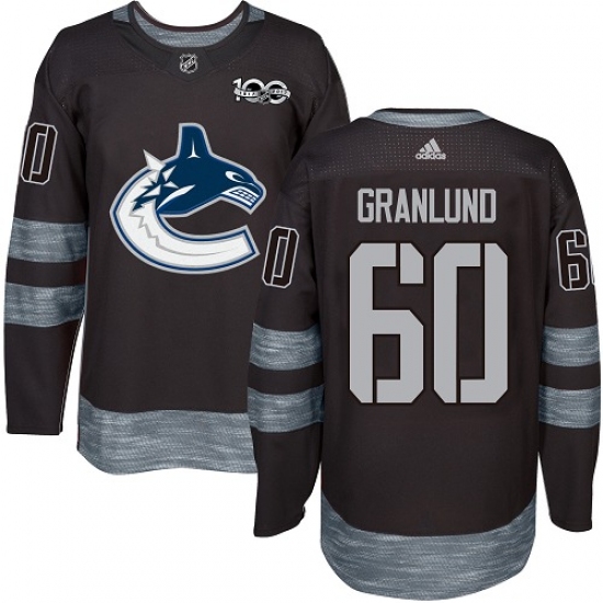 Men's Adidas Vancouver Canucks #60 Markus Granlund Premier Black 1917-2017 100th Anniversary NHL Jersey - Ujersey