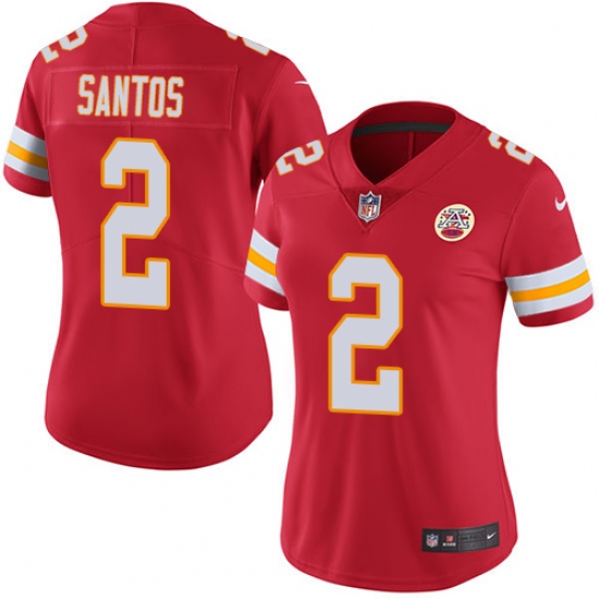 Women's Nike Kansas City Chiefs #2 Cairo Santos Red Team Color Vapor Untouchable Limited Player NFL Jersey - Ujersey
