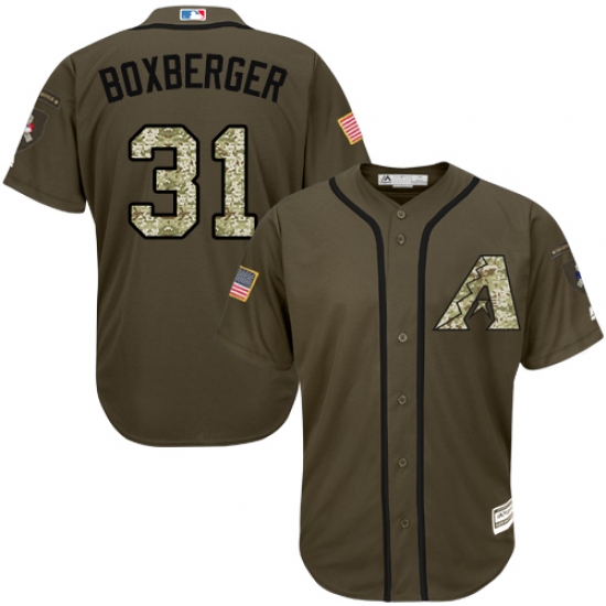 Men's Majestic Arizona Diamondbacks #31 Brad Boxberger Replica Green Salute to Service MLB Jersey - Ujersey