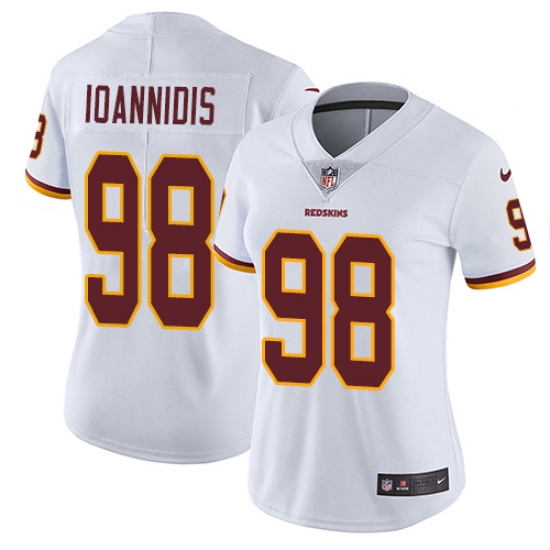 Women's Nike Washington Redskins #98 Matthew Ioannidis White Vapor Untouchable Elite Player NFL Jersey
