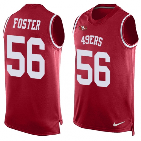 Men's Nike San Francisco 49ers #56 Reuben Foster Limited Red Player Name & Number Tank Top NFL Jersey - Ujersey