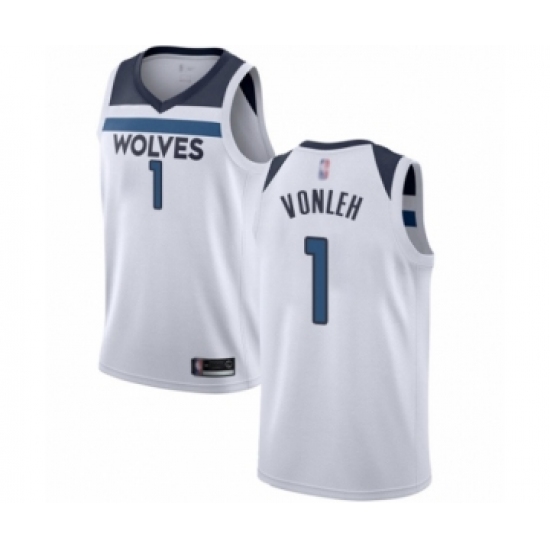 Women's Minnesota Timberwolves #1 Noah Vonleh Swingman White Basketball Jersey - Association Edition - Ujersey