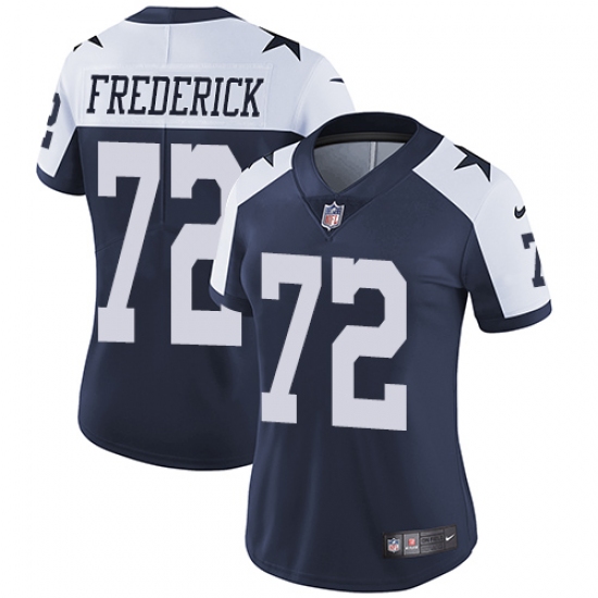Women's Nike Dallas Cowboys #72 Travis Frederick Navy Blue Throwback Alternate Vapor Untouchable Limited Player NFL Jersey - Ujersey