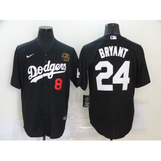Men's Nike Los Angeles Dodgers Kobe Bryant Black 2020 Cool Base Jerseys - Ujersey